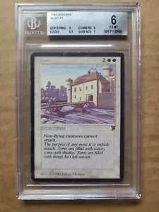 Moat BGS Beckett 6 gradi EX+ - LEGGENDE INGLESI - Vintage Magic MTG 1994 Raro - Foto 1 di 10