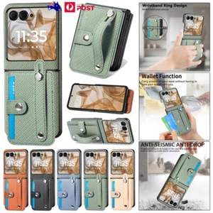 For Motorola Moto Razr 60 /50 /40 Ultra Case Leather Wallet Cover With Wristband - Picture 1 of 67