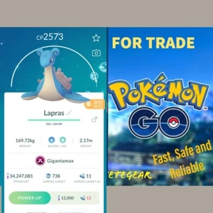 ⚡ Pokemon GIGANTAMAX LAPRAS Trade✔️ LEVEL 40✔️2 Charged Moves ✔ Fast Delivery ⚡ - Picture 1 of 5