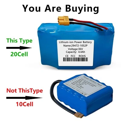 New Replacemnet Li-Ion Battery For Balance Scooter Board 158wh 36V 4.4Ah 10S2P - Image 1 of 4
