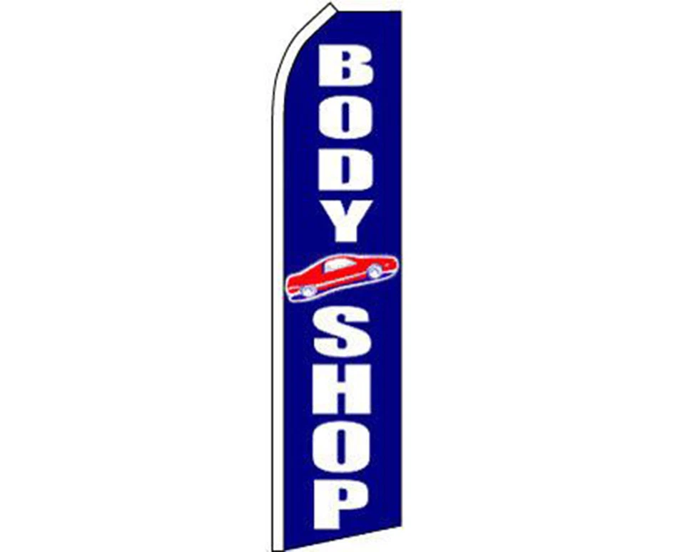 Body Shop Blue / White Swooper Super Feather Advertising Flag - Image 1 of 1