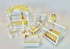 Vintage Wooden Dollhouse Miniature 1:12 Nursery Baby Set of 8