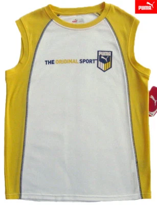Nuevo con etiquetas Top PUMA Chicos Amarillo y Blanco Sin Mangas (Talla Grande) NUEVO Foto 1 de 3