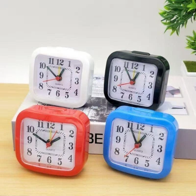 Battery Operated Quartz Alarm Clock Tick Small Bedside Clocks With Night Light - Image 1 of 4