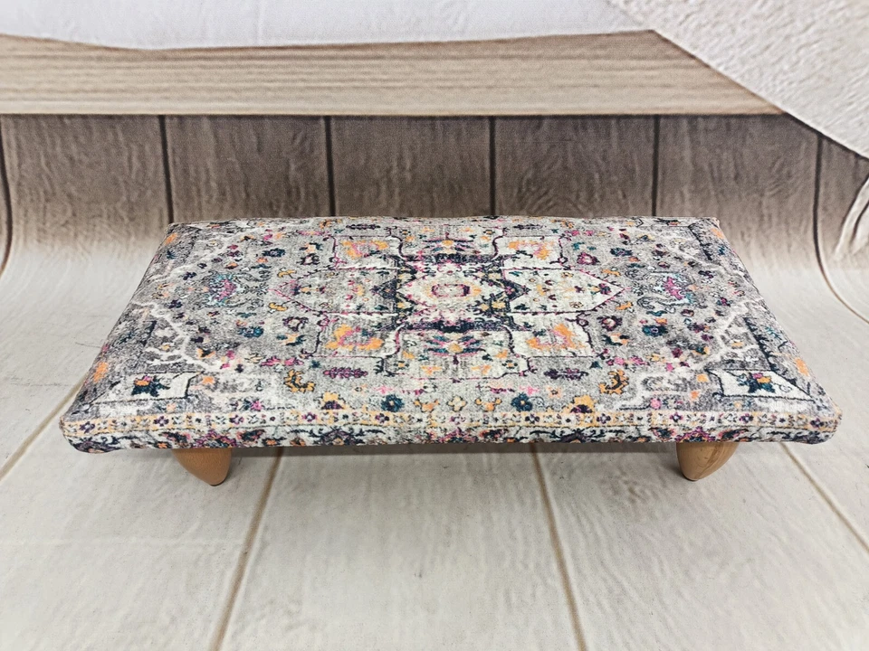 Footrest stool Bench with cushion Under desk stool Footstool bench Upholstered - Image 1 of 4