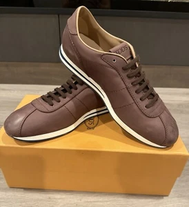 New In Box Tod’s Allacciato Sportivo RB Brown Leather Trainer Sneakers Size 8 - Picture 1 of 10