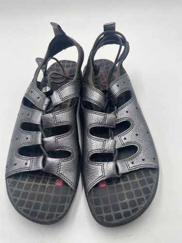 Sandalo donna Ecco taglia 39 (8 8 5) slingback punta aperta peltro