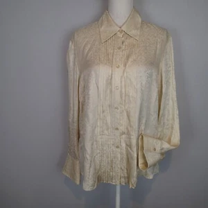 VTG Jones New York Silk Blouse Button Up Womens 16w Cream Ivory top shirt - Picture 1 of 15