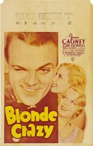BLONDE CRAZY MOVIE POSTER James Cagney RARE VINTAGE - Picture 1 of 1