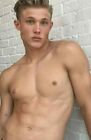 Shirtless Male Muscular Hunk Blond Haired Jock Beefcake Man Photo 4X6 B871