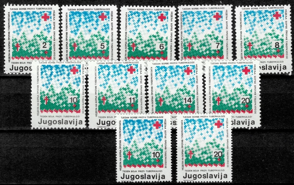 Yugoslavia 1986 ☀ Red Cross / Tubreculosis perf. 10 ½ & 13 ¼   set ☀ MNH - Image 1 of 1