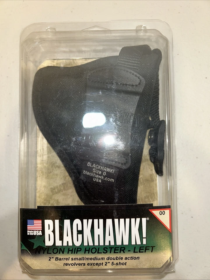 "Funda de cadera Blackhawk 2-3"" barril/revólveres pequeños DA excepto 2"" 5 disparos 73NH00BK-L" Foto 1 de 2