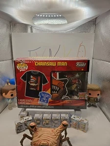 FUNKO POP! TEES CHAINSAW MAN ONLY IN POP & TEE (DAMAGED BOX FROM SHIPPING) XLARG - Picture 1 of 6