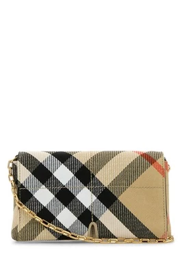 Bolso Bandolera BURBERRY Pequeño Cuadros Marrón Arena Lona Nuevo Foto 1 de 4