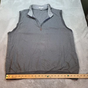 Chaleco de Golf Peter Milar Para Hombres XL Gris Espiga 1/4 Cremallera Sin Mangas Algodón Suéter - Imagen 1 de 7