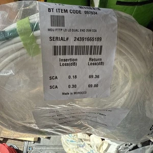 OFS EZ BEND MDU FTTP LO DUAL END FIBRE OPTIC CABLE 25M -BT CODE 097539 - Afbeelding 1 van 1