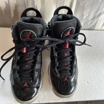 Nike Air Jordan 6 Anillos GS Niños Grandes 4.5 Y Negro Gimnasio Rojo 323419 064 Foto 1 de 4