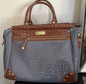 Samantha Brown Croco Handgepäck Reisedübel Neu mit Etikett blau schokobraun - Bild 1 von 24