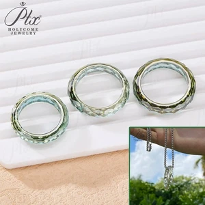Rare Real Moissanite Ring Engagement Wedding Ring Luxury Band Jewelry Free Chain - Picture 1 of 28