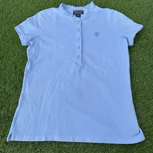 Vintage Ralph Lauren Top Womens Medium Polo Tank Golf Preppy Blue - Picture 1 of 8