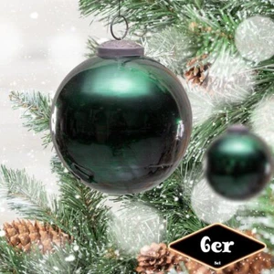 Christbaumkugelset, Rund, 6er Set | Glas, Grün | H11,0xB10,5cm - Bild 1 von 4
