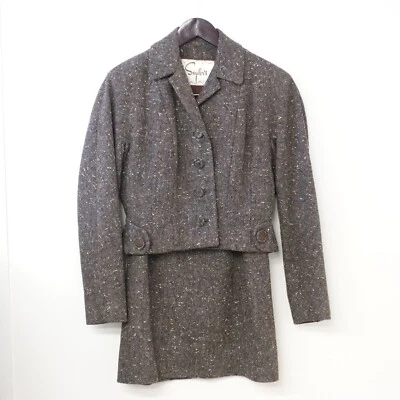 Traje de tweed Snyder's of Austin de colección años 50 60 para mujer hecho a medida Mad Men XS Foto 1 de 4