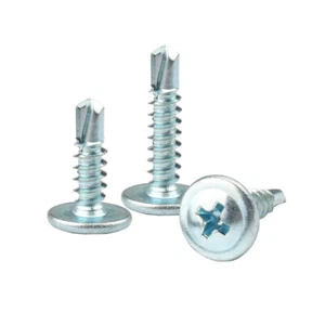 Self Drilling Wafer Head Phillips Tek Screws Bright Zinc Plated for Metal Wood - Picture 1 of 25