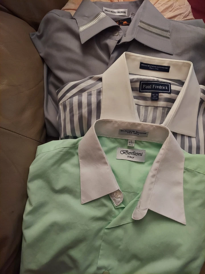 3 camisas sociais masculinas de grife tamanho 16.5/36 - Imagem 1 de 4