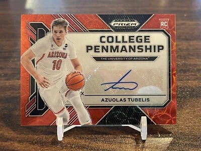 2022-24 Prizm Draft RC Red Choice College Penmanship Auto Azuolas Tubelis /40 - Image 1 of 2