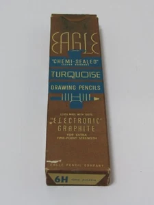 Vintage Eagle Chemi Sealed Turquoise Drawing Pencils Electronic Graphite  New - Afbeelding 1 van 3