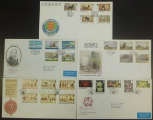 JERSEY 1987-88 FDC's (x5) SHIPS / VIKING HERITAGE / DOGS (ID:301/D57913) - Picture 1 of 1