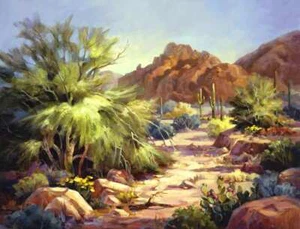 Azulejos de acento y decoración de cactus Southwest Maxine Johnston arte paisajístico RW-MJA004AT - Imagen 1 de 4