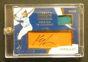 Parche Panini Immaculate Debut Moments 2020 automático radiocontrol Kyle Lewis #DM-KL 19/99 - Imagen 1 de 12
