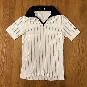 Vintage 1980s Fila BJ Bjorn Borg Mens Polo Shirt White I Blue Tennis Size M - Picture 1 of 8