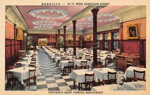 Henrici's Restaurant Innenraum Esszimmer Szene Chicago, IL Vintage 1930er Postkarte - Bild 1 von 2