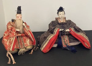 Lot Of 2 cultural 1900s Japanese Emperor Festival 7"  asian Dolls - Picture 1 of 22