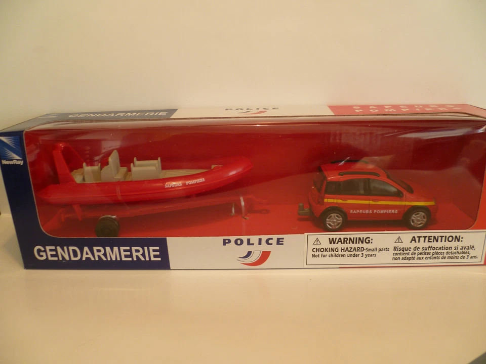FIAT PANDA 4 X 4 DE POMPIERS AVEC REMORQUE ET ZODIAC ~  NEUF - Photo 1/1