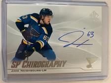 SP Authentic 2021-22 - Jake Neighbours SP Chirography Auto Card Hockey Blues RC