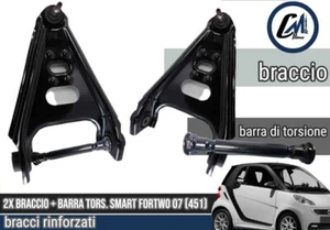 2 BRACCI RINFORZATI OSCILLANTI + BARRA TORSIONE SINISTRO DESTRO SMART (451) 07 - Foto 1 di 5