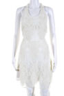 Madison Marcus Womens Open Back Lace Mini A Line Dress White Size Small