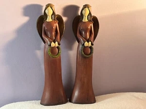 Weihnachtsfiguren 2er Set große Resin Engel Kirklands Tii Collection EX9099 - Bild 1 von 8