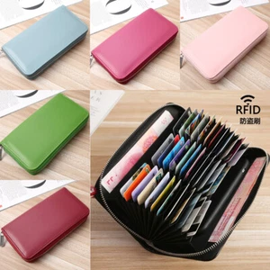 Damen Geldbörse RFID Schutz Leder Clutch Kreditkartenetui Portemonnaie Handy Handtasche - Bild 1 von 36