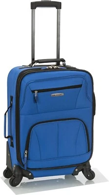 Rockland Pasadena Expandable Softside Luggage Spinner Carry On 20" Blue - Image 1 of 3
