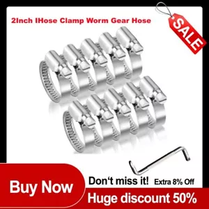10 X 2inch Stainless Steel Worm Gear Drive Hose Clamps Turbo Intake Silicone - Foto 1 di 11