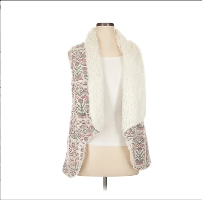 Chaleco Forrado Anthropologie Hei Sherpa Pequeño Boho Acogedor Tapiz Tejido Capa de Otoño Foto 1 de 4