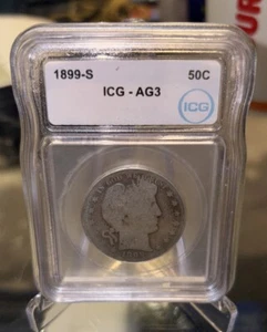 1893 S Barber Half Dollar ICG AG3 - Picture 1 of 2