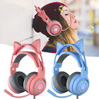 Stereo Gaming Headset With Mic 3.5mm Sound Detachable Cat Ear Headphones