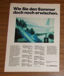 Seltene Werbung LUFTHANSA Wie sie den Sommer doch noch erwischen Flugplan 1977 - Picture 1 of 1