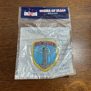 VTG Castle Of Flags New York Empire State Embroidered Patch Souvenir New - Picture 1 of 2