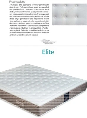 Materasso Elite matrimoniale singolo schiuma Memory Foam acquapur anallergico or - Immagine 1 di 3